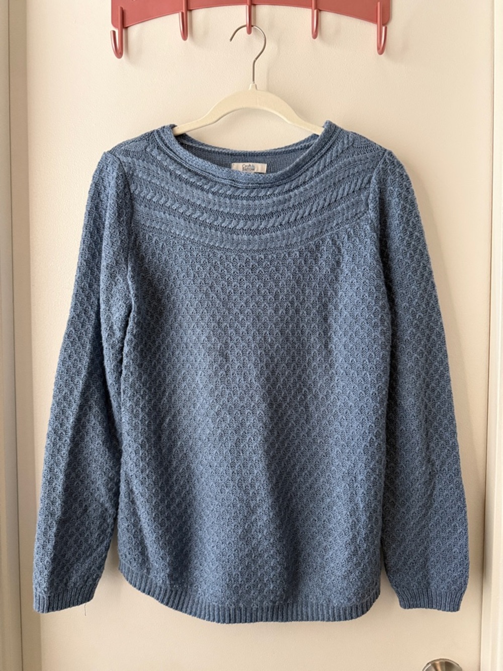 croft & barrow Blue Textured Crewneck Sweater
